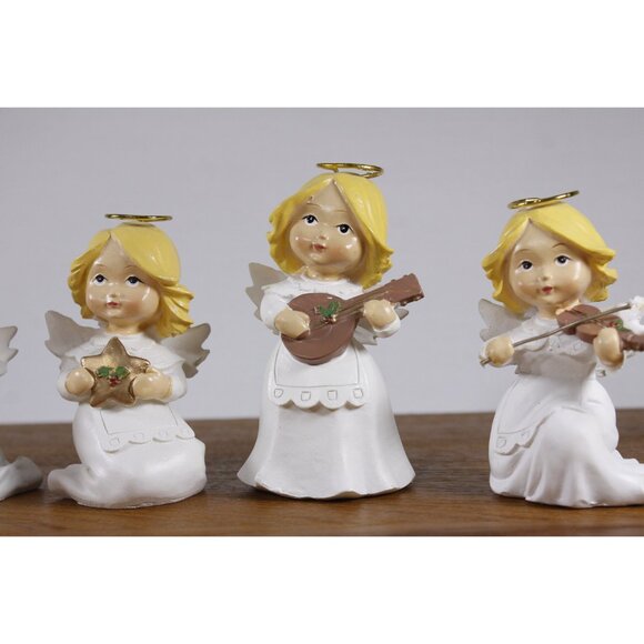 1990s Angel orchestra Christmas figurines, Angel musicians holiday home decor - Picture 9 of 10